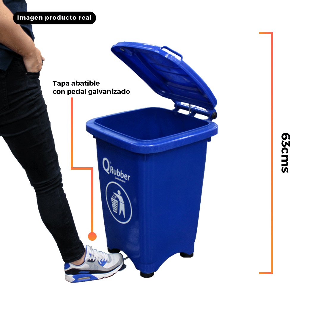 Contenedor de basura C 50lts con pedal metálico - Imagen 3