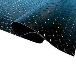 Piso de goma antideslizante en rollo | Tipo diamantado | color negro | 3mm*1.2*20mts