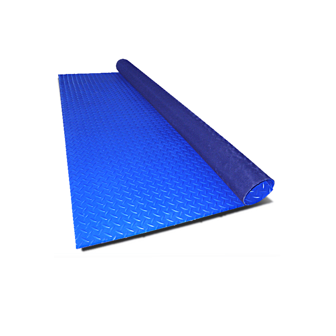 Piso rollo tipo diamantado | antifuego | color azul | 3mm*1.2*10mts