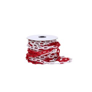 Cadena plástico | 25mt*8mm | color rojo/blanco