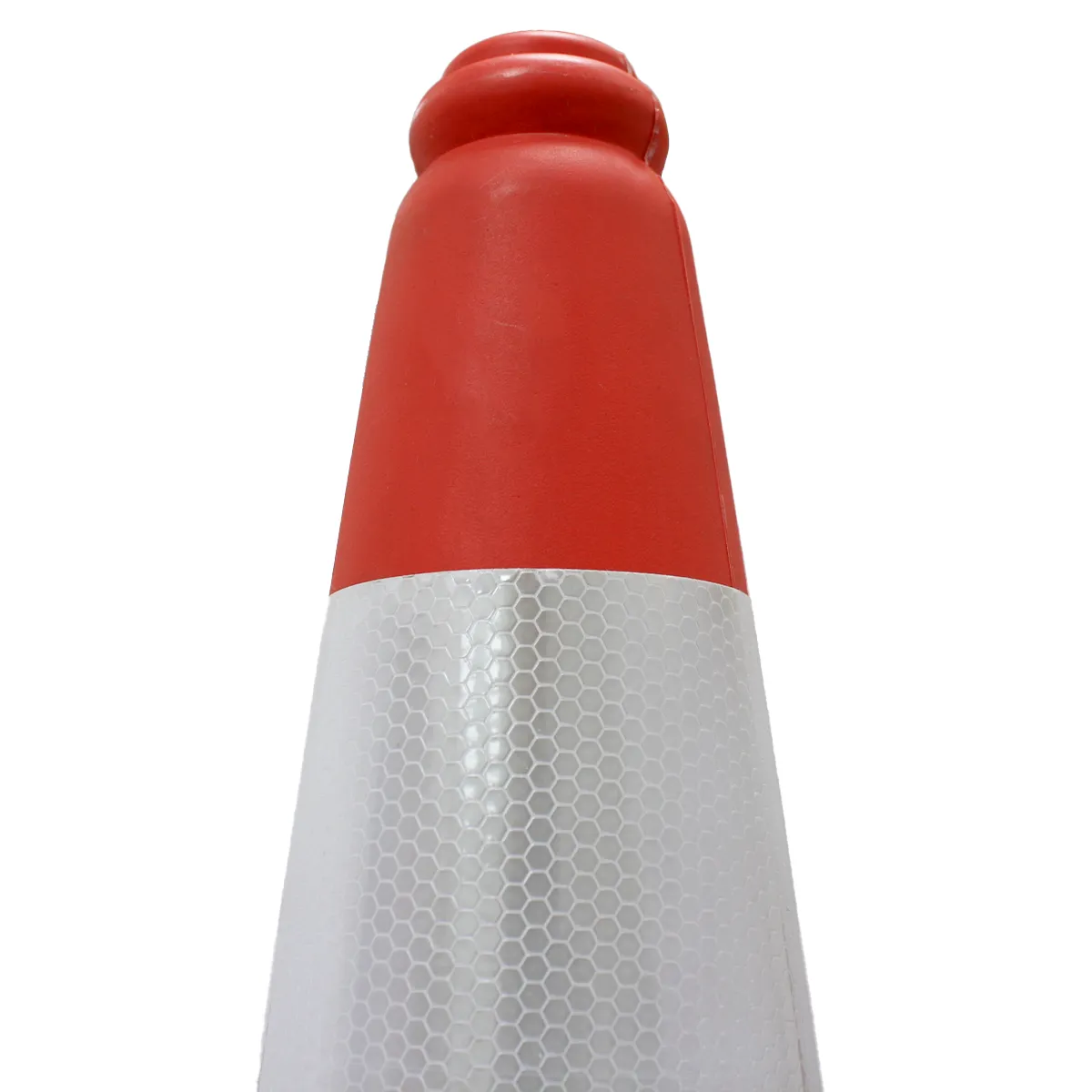 Cono de tráfico PE | color naranjo | 100cm / 39in | con cinta y base de caucho - Imagen 2