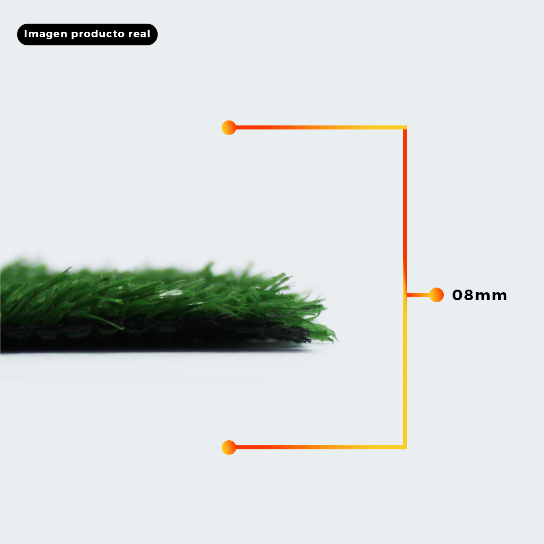 Pasto sintético ornamental | Tipo alfombra | densidad 8mm | Rollo 2*25mts - Imagen 4