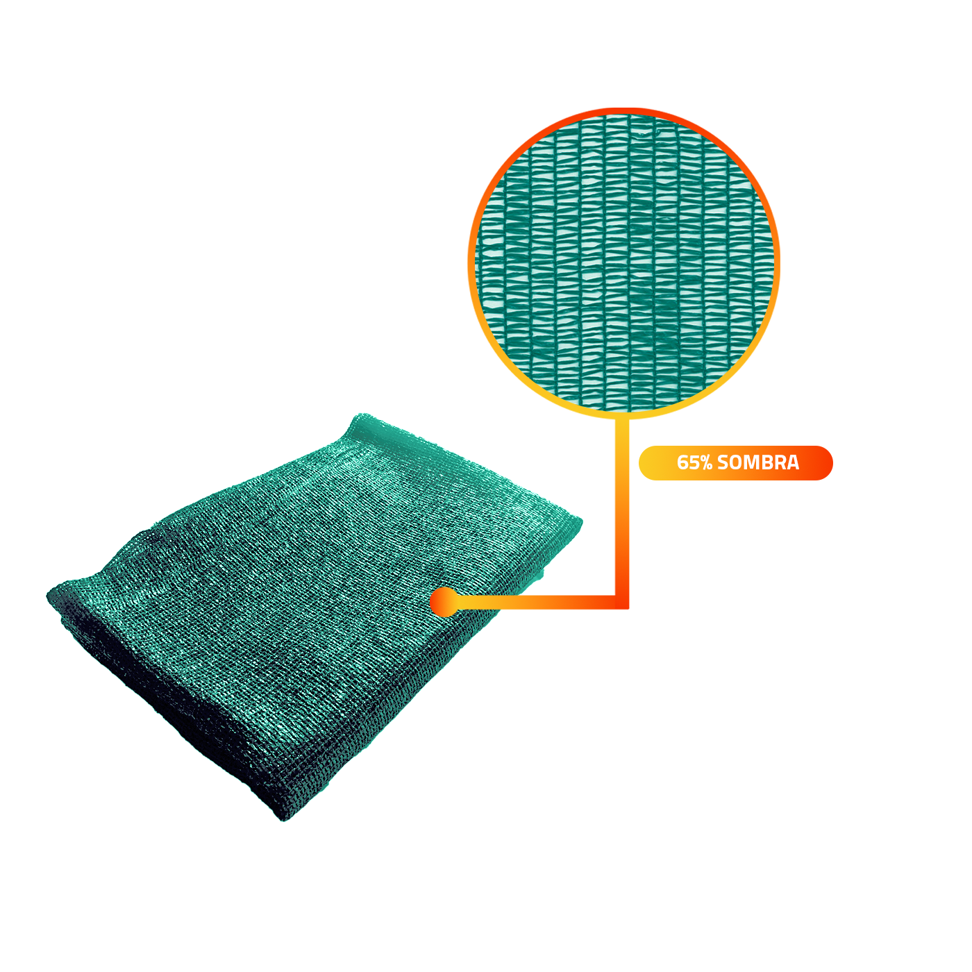 Malla Raschel | Sombra 65% | Rollo 4,2*100mts | color verde