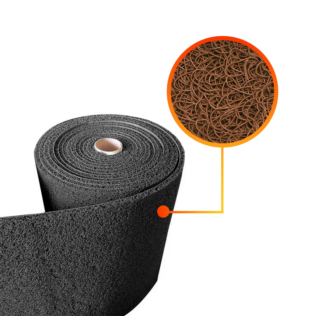 Piso rollo PVC limpiapiés | 1,2*12mts | color café