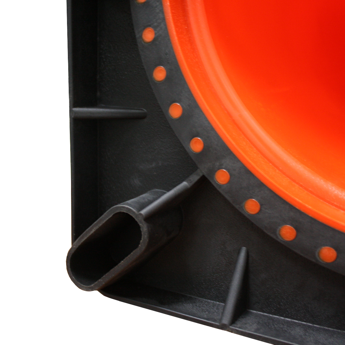 Cono de tráfico | color naranjo | 90cm / 36in | con 2 cintas y base caucho - Imagen 4