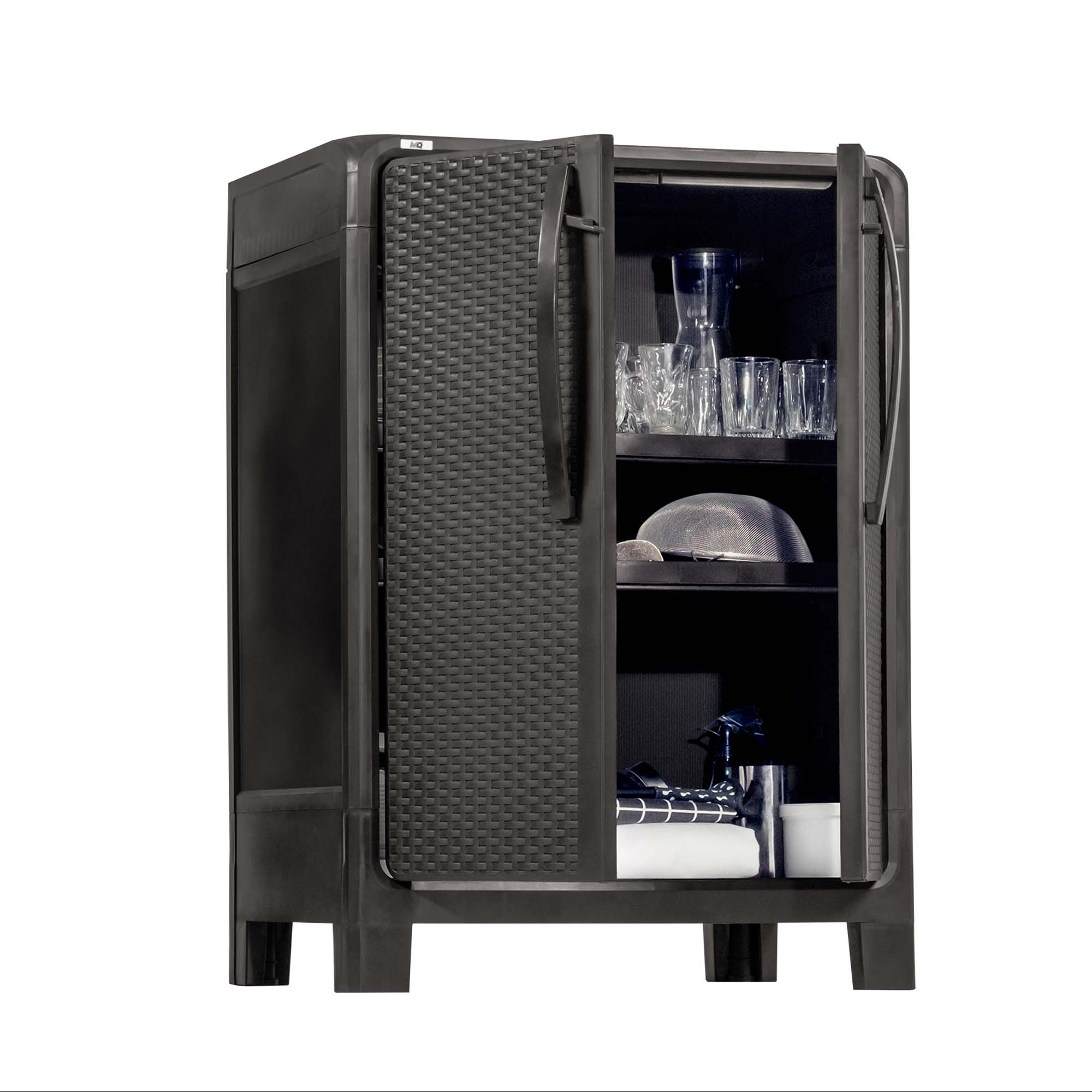 Armario multiuso | Modelo Ferrara | Mediano 100*70 *46cm | color café oscuro - MQ