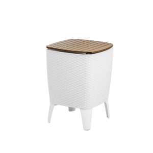 Cooler Table/Mesa Cooler 58*41,5*41,5cm | color blanco-caramelo - MQ
