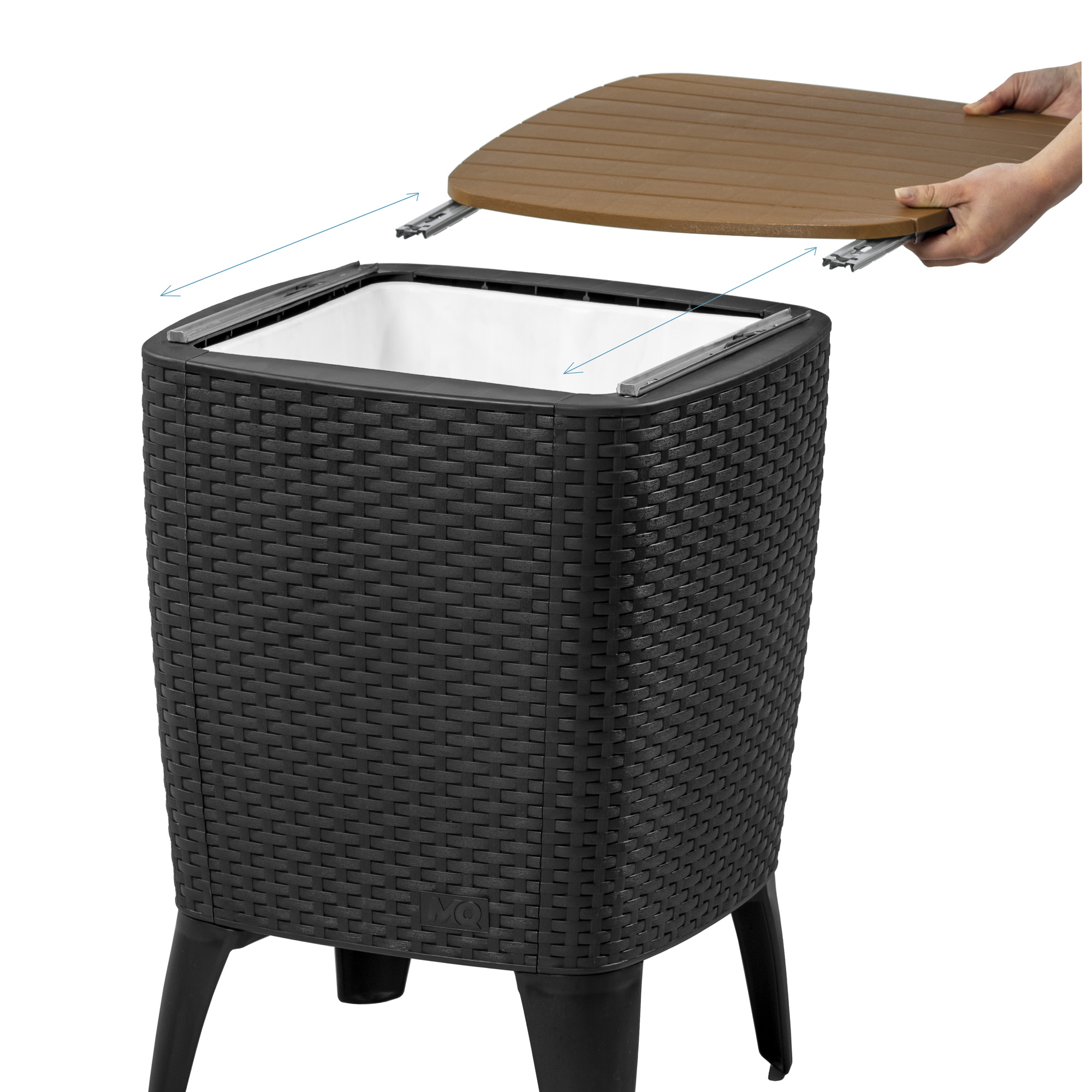 Cooler Table/Mesa Cooler 58*41,5*41,5cm | color negro-tabaco - MQ - Imagen 3