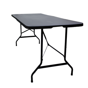 Mesa Plegable | 180*70*74cm | color gris oscuro/negra - tipo maleta