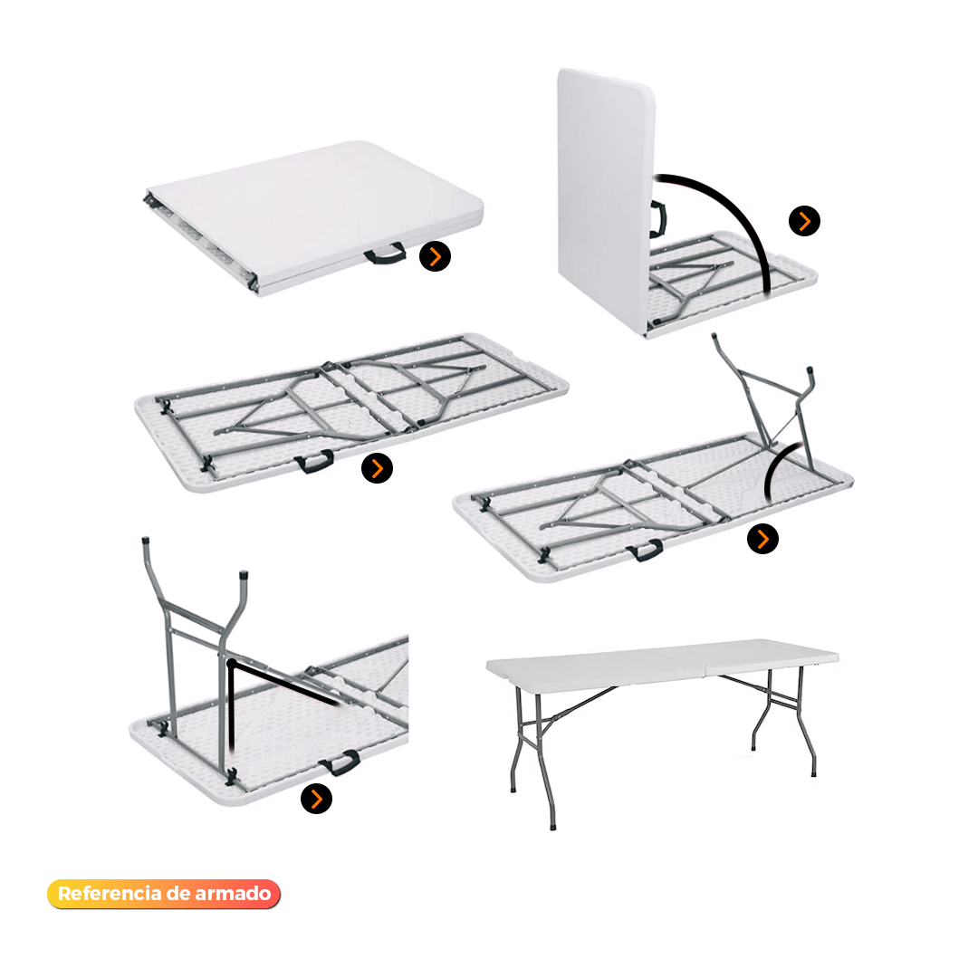 Mesa Plegable | 180*70*74cm - tipo maleta - Imagen 3