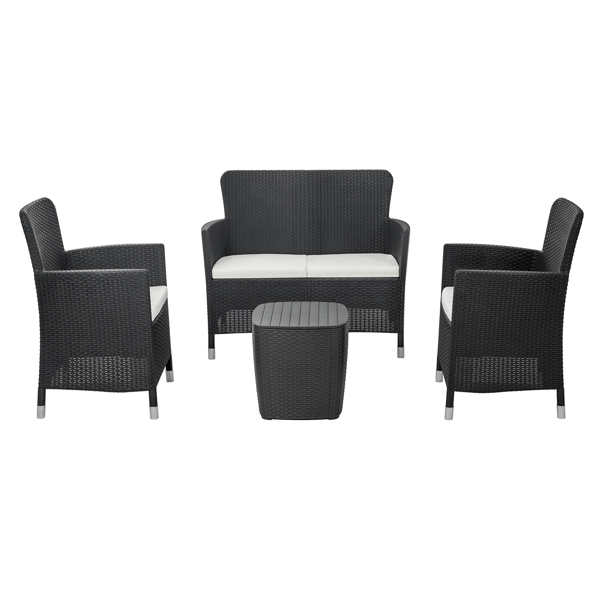 Juego de terraza estilo Capri | Modelo Comfort | color gris grafito - MQ