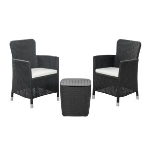 Juego de terraza estilo Capri | color gris grafito - MQ