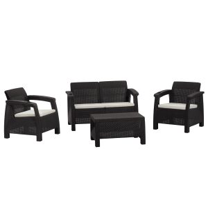 Juego de terraza estilo Ferrara | Modelo Comfort | color café oscuro - MQ