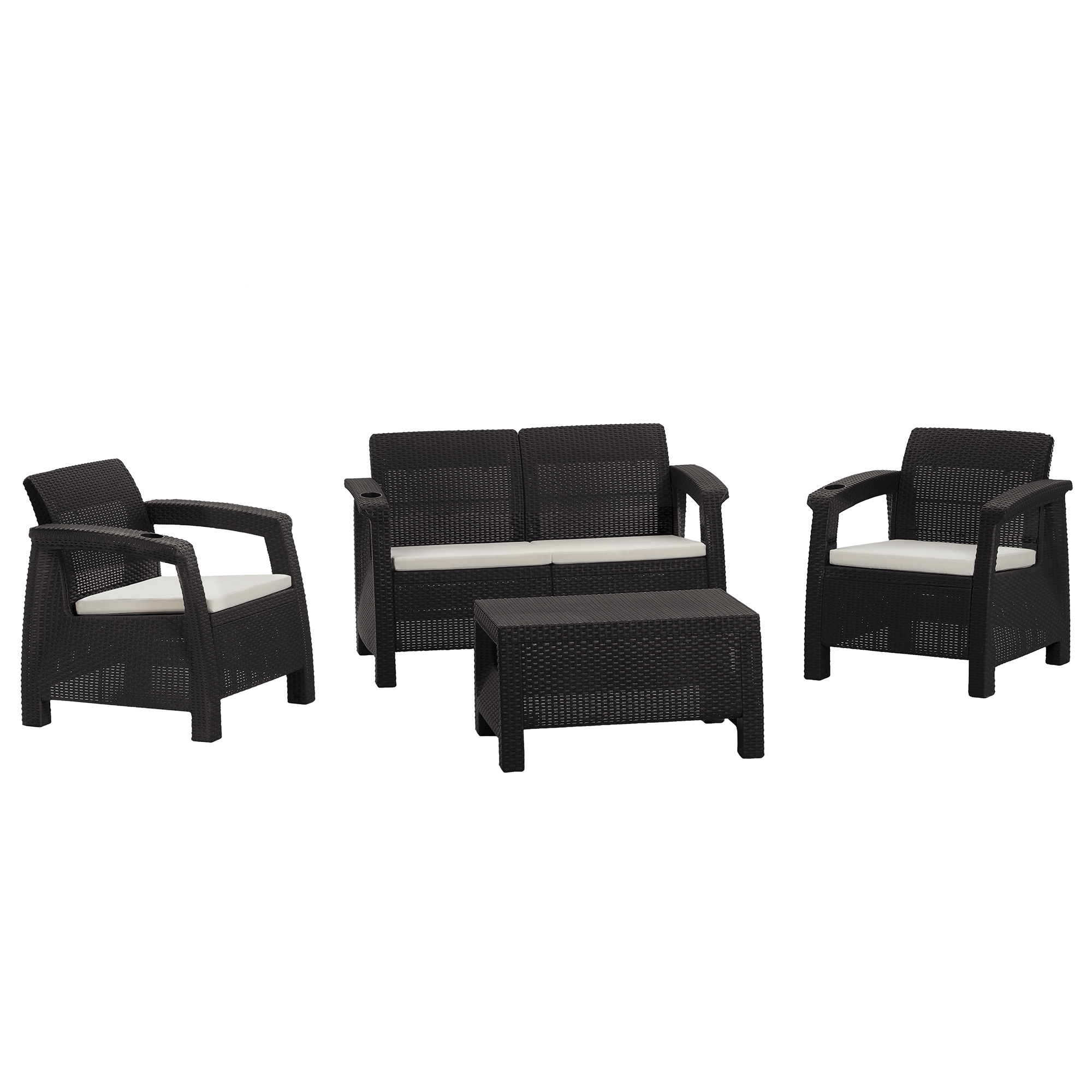 Juego de terraza estilo Ferrara | Modelo Comfort | color café oscuro - MQ