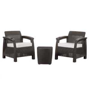 Juego de terraza estilo Ferrara | color café oscuro - MQ