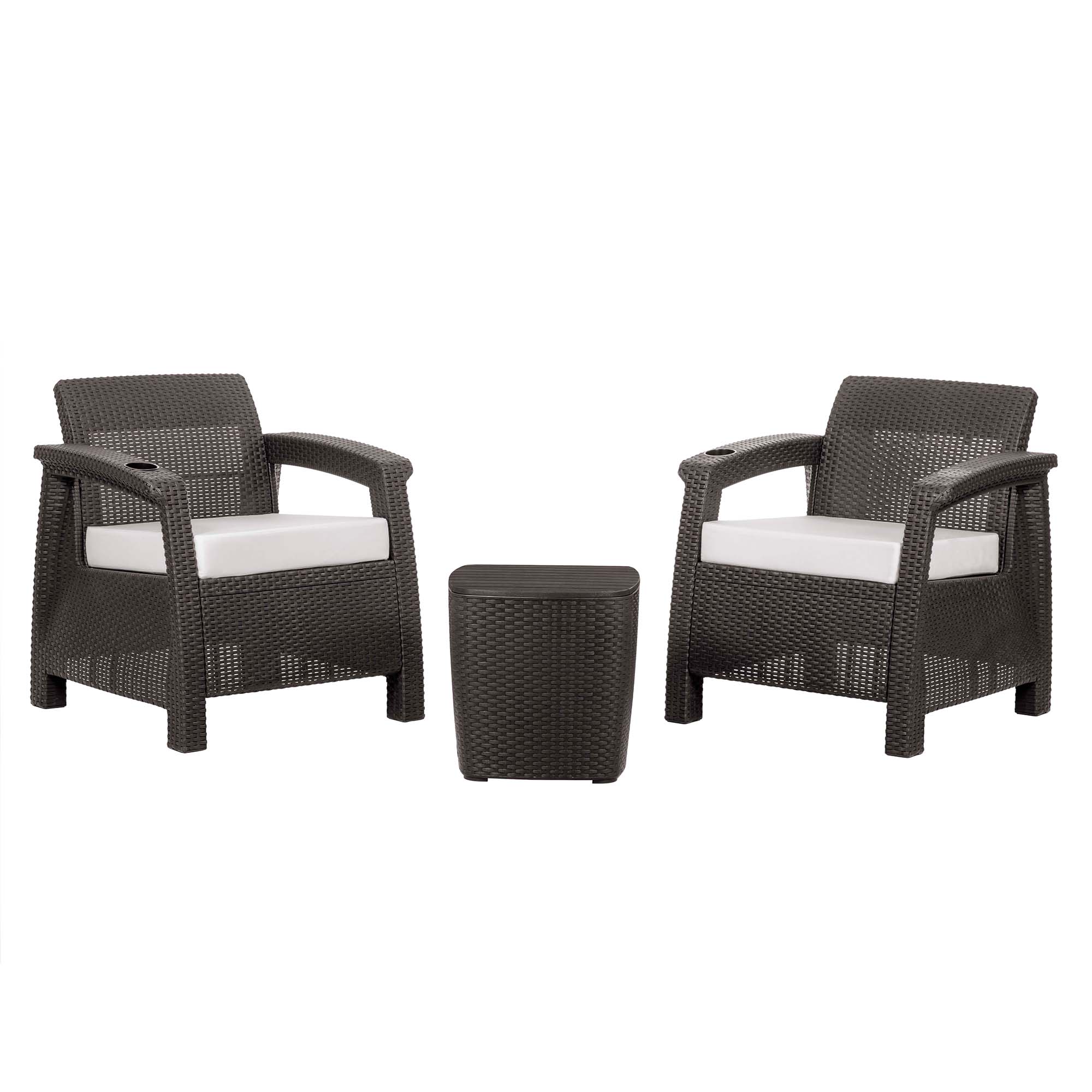 Juego de terraza estilo Ferrara | color café oscuro - MQ