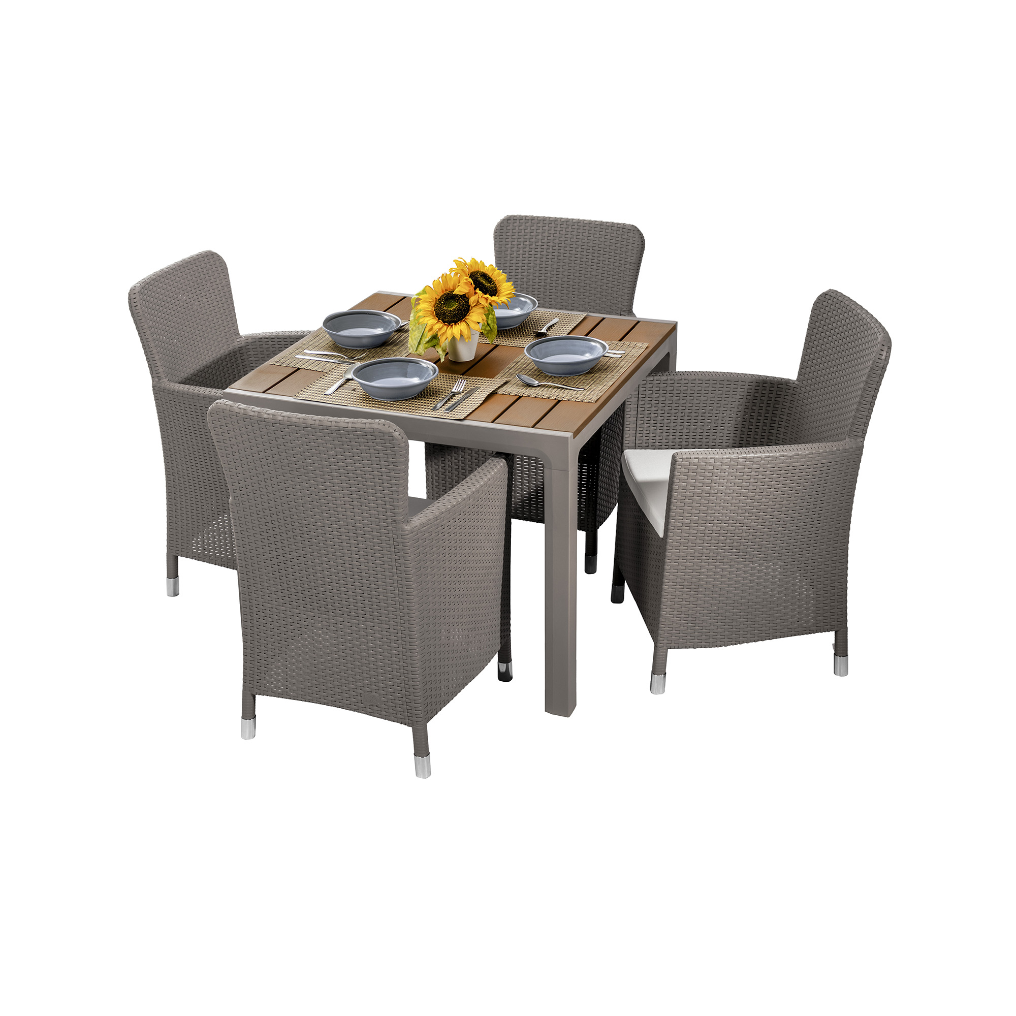 Comedor con 4 puestos | Modelo Capri | color Taupe – MQ - Imagen 2