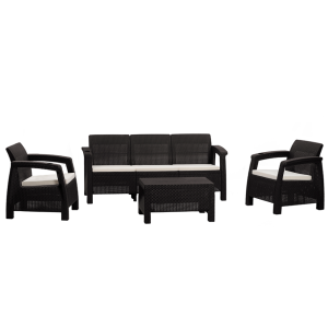 Juego de terraza estilo Ferrara | Modelo Elegance | color café oscuro - MQ