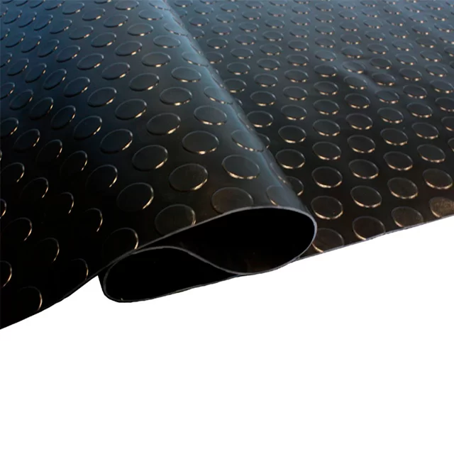 Piso de goma antideslizante en rollo | Tipo estoperol | color negro | 3mm*1*20mts