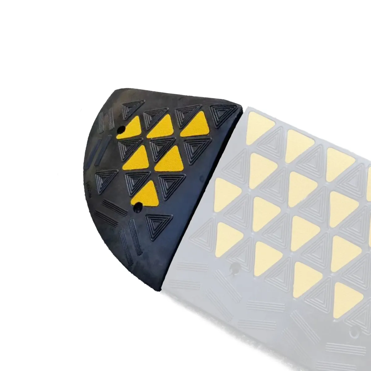 Terminales para rampa de goma (izquierdo + derecho) | 30 *30 *10cm | color negro/amarillo - Imagen 4