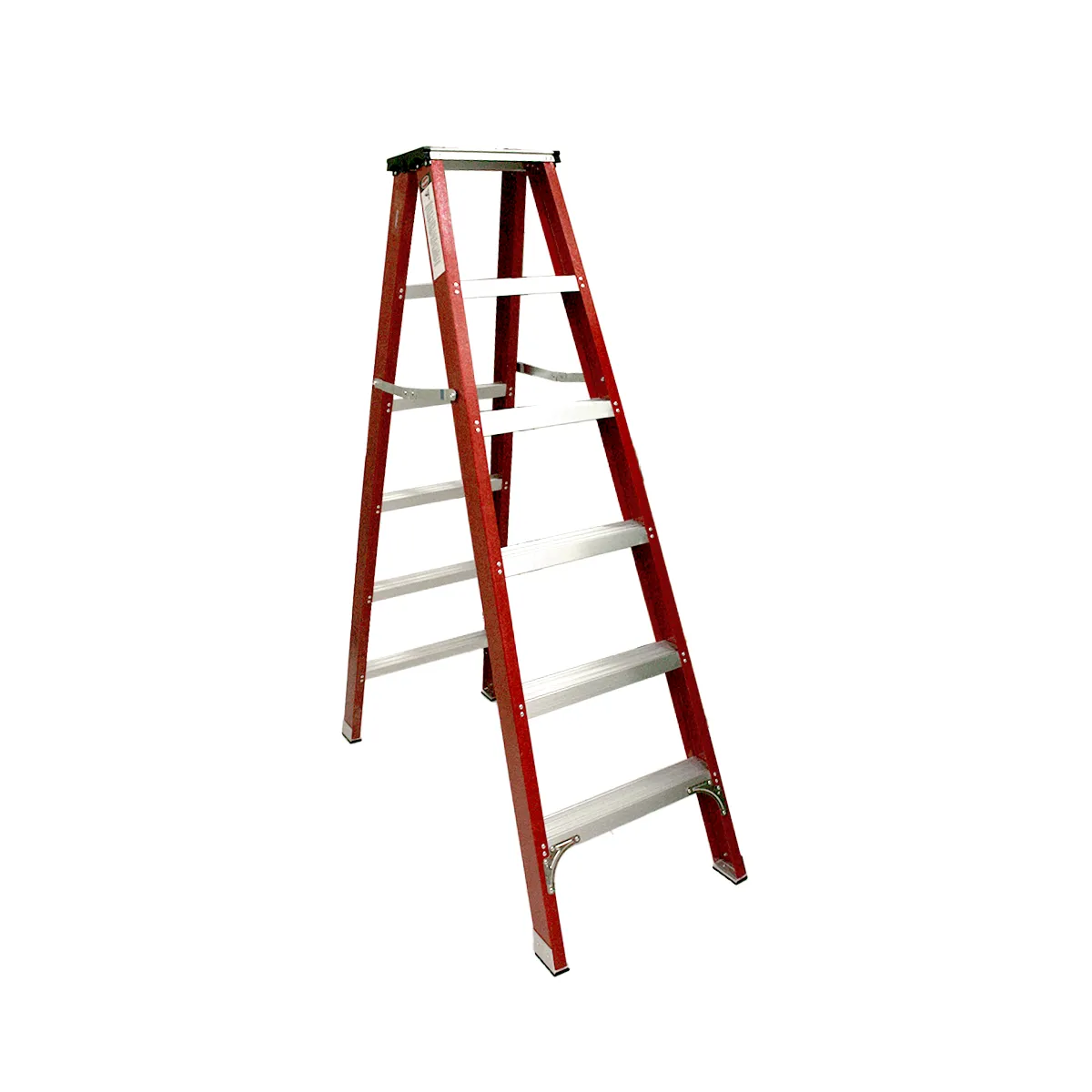 Escalera fibra de vidrio | tipo tijera doble acceso | 6 peldaños | 1.7mt