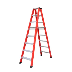 Escalera fibra de vidrio | tipo tijera doble acceso | 8 peldaños | 2.3mt