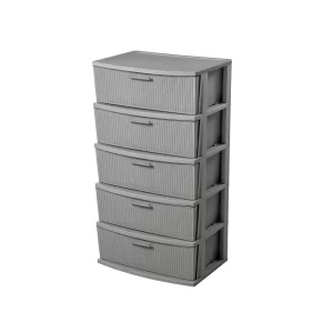 Cómoda | Modelo Crochet | 5 niveles | color gris - MQ