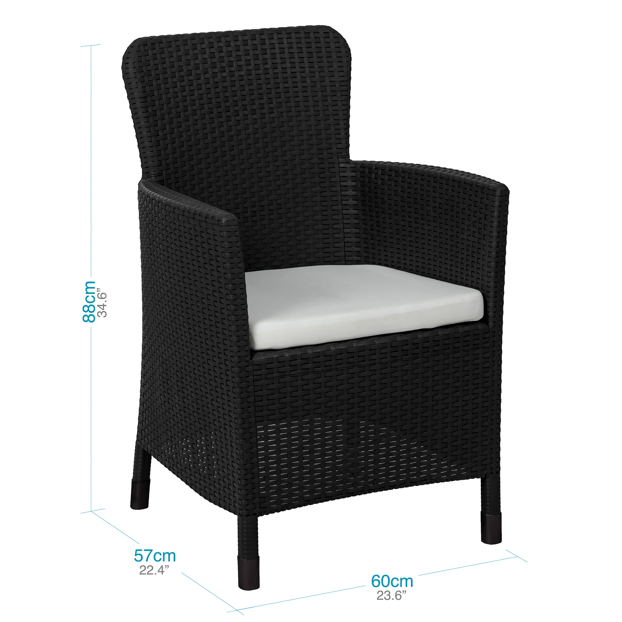 Juego de terraza estilo Capri | Modelo Comfort | color café oscuro - MQ - Imagen 4