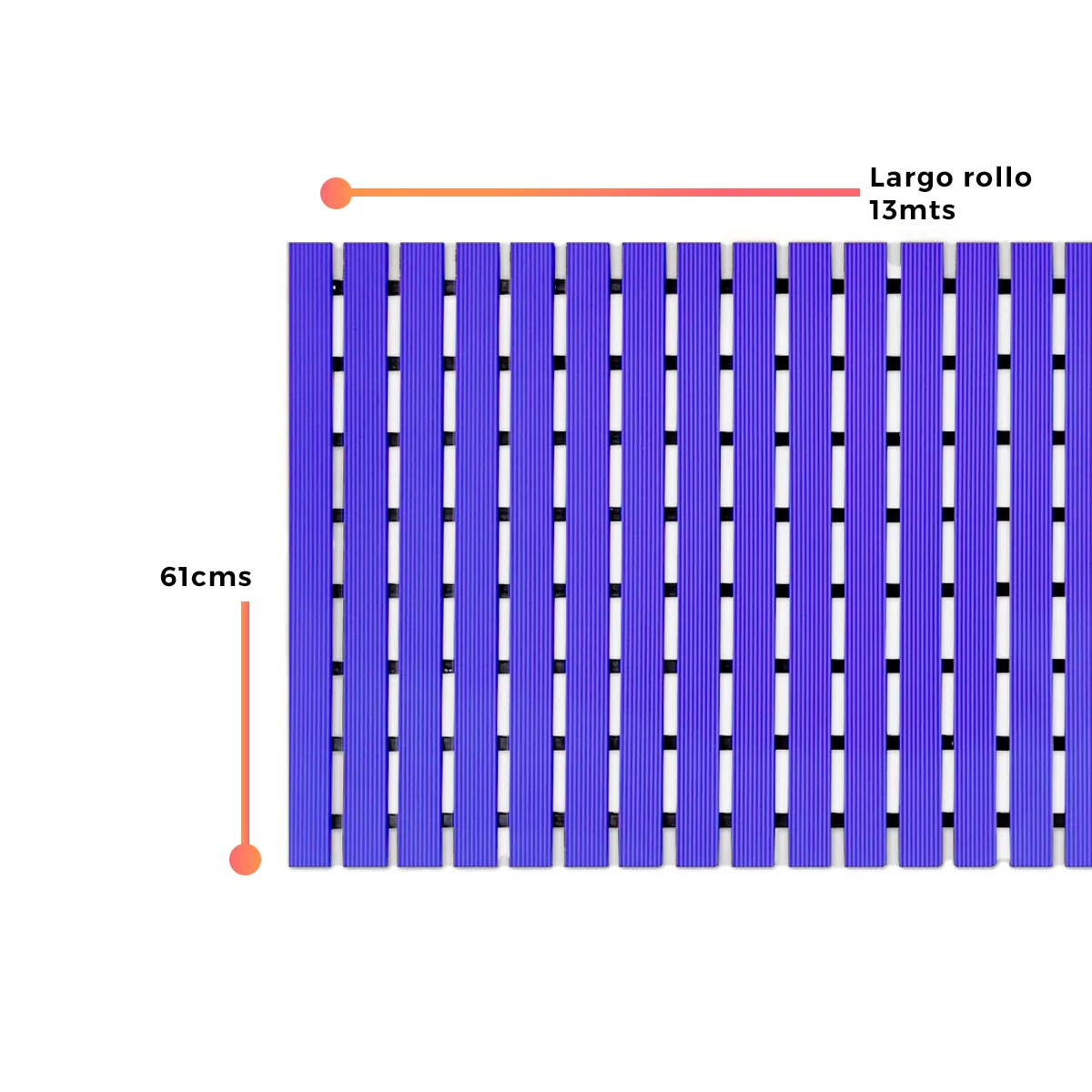 Mat/Piso de PVC en rollo para spa y zonas húmedas | 06mm *61cm *13mts | color azul - Imagen 3