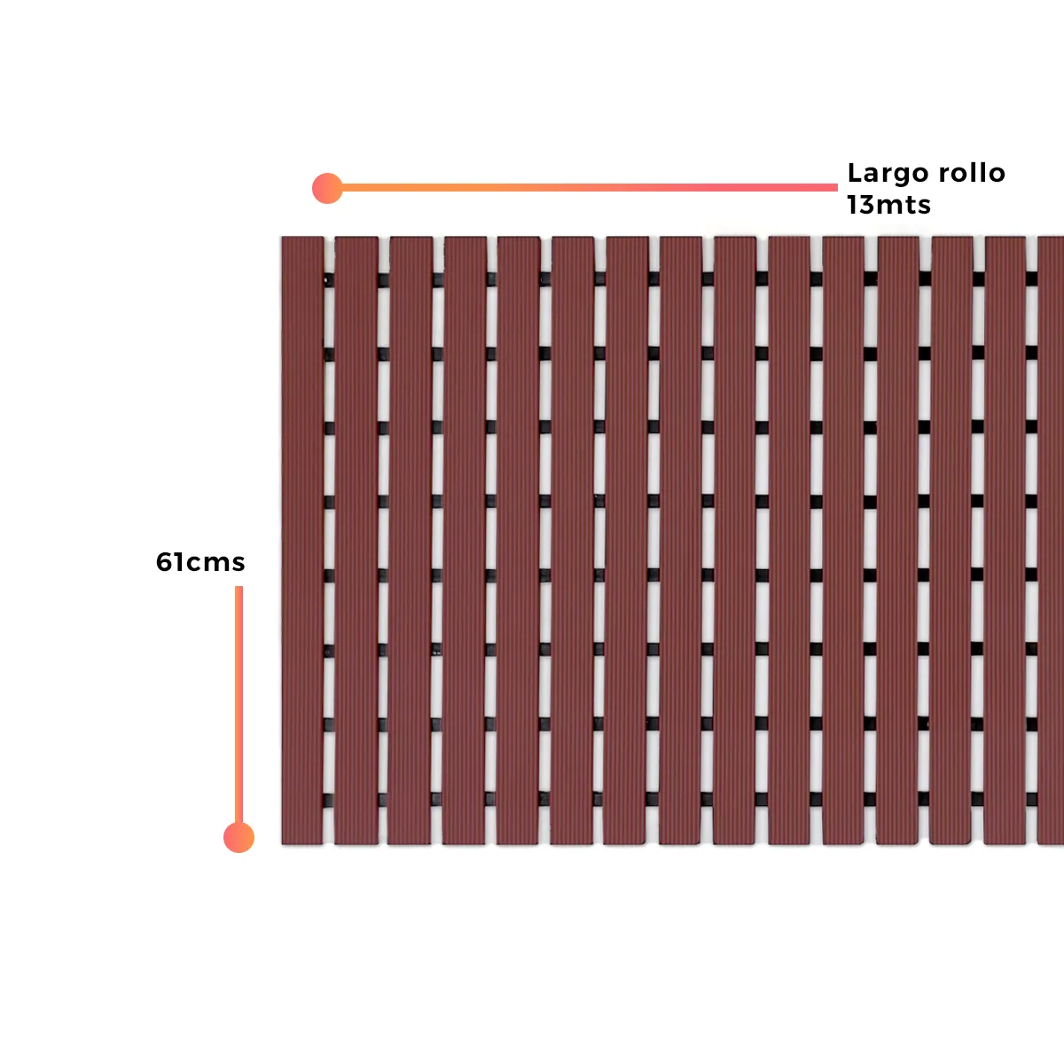 Mat/Piso de PVC en rollo para spa y zonas húmedas | 06mm *61cm *13mts | color café - Imagen 3